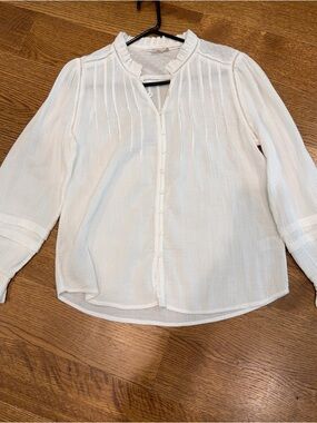 Faherty Willa Blouse Top White Women’s Size L